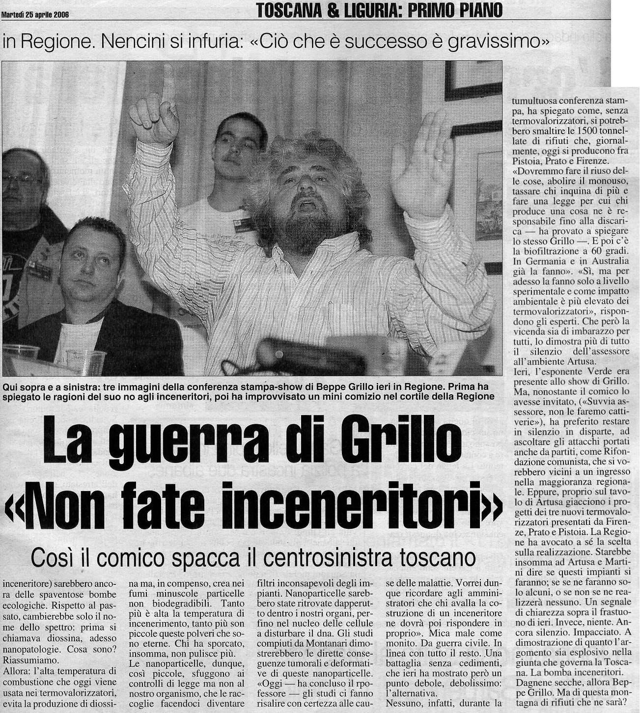 Beppe Grillo a Firenze il 25 Aprile